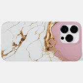 Wit Roze Goud Marmer Modern Luxe Chic Case-Mate iPhone Case (Achterkant (horizontaal))