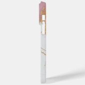 Wit Roze Goud Marmer Moderne Luxe Chique Case-Mate iPhone Case (Achterkant / Links)