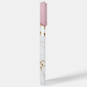 Wit Roze Goud Marmer Moderne Luxe Chique Case-Mate iPhone Case (Achterkant / Rechts)