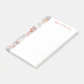 Wit & Roze Goud Marmer, Naam of Titel Post-it® Notes (Schuin)