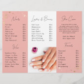 Wit & Roze Goud Specks Nail Salon Brochure (Achterkant)