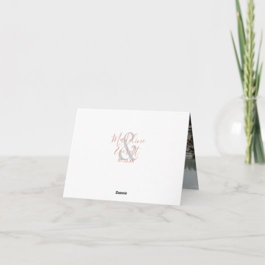 Wit & Roze Gouden Agate Marmer Bedankt Foto (Achterkant)