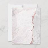 Wit & Roze Gouden Agate Trouw Schedulekaart Kaart (Achterkant)