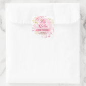 Wit Roze Gouden Bloemen Roos Lippenbalsem Scrub La Vierkante Sticker (Tas)