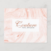 Wit & Roze-Gouden Marmer Krullen Menu Lijst (Achterkant)