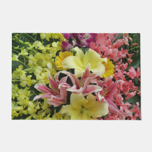 wit + roze, groen + paars, bloem + bloesem, als deurmat