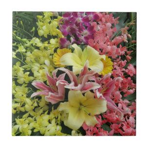 wit + roze, groen + paars, bloem + bloesem, als tegeltje