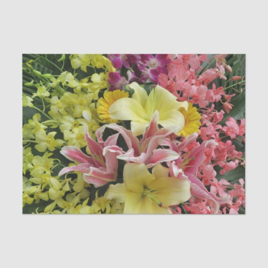 wit + roze, groen + paars, bloem + bloesem, als tissuepapier (Voorkant)
