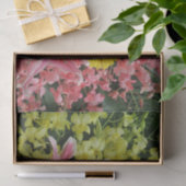 wit + roze, groen + paars, bloem + bloesem, als tissuepapier (Geschenk)