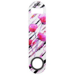 *~* Wit Roze Lavendel Poppy Roos Gouden Patroon Speed Flessenopener