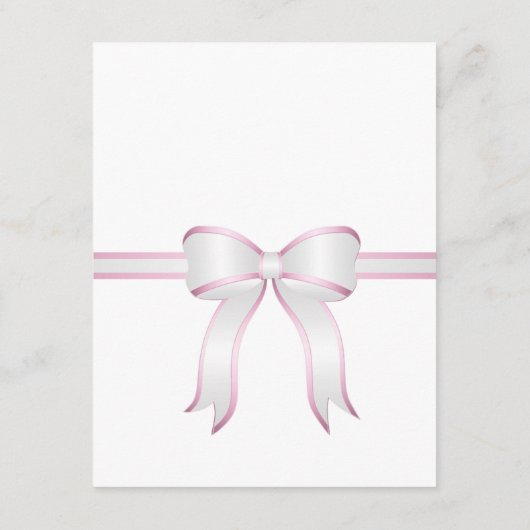 Wit & Roze Lint Trouwdetails Behuizing Informatiekaartje (Achterkant)