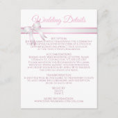 Wit & Roze Lint Trouwdetails Behuizing Informatiekaartje (Voorkant)