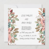 Wit Roze Minimalistische bruiloft uitnodigingskaar (Achterkant)