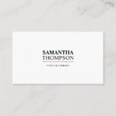 Wit Roze Moderne Minimalistische Professionele QR  Visitekaartje (Voorkant)