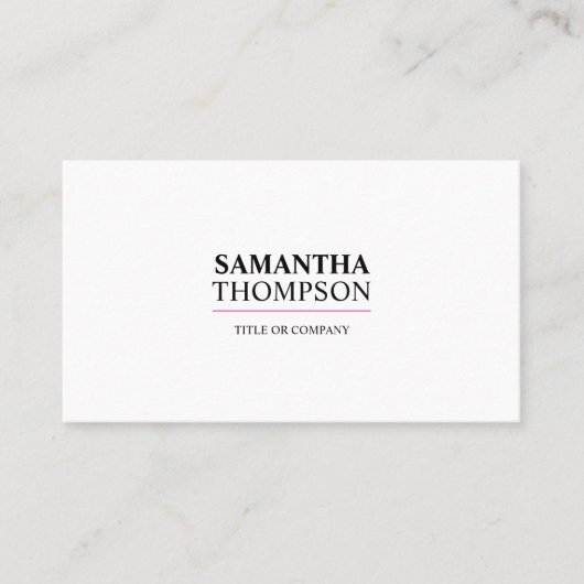 Wit Roze Moderne Minimalistische Professionele QR  Visitekaartje (Voorkant)