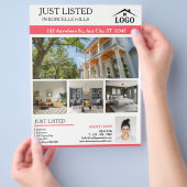 Wit & Roze Net Te Koop Vastgoed Flyer (Hand)
