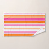 Wit Roze Oranje Verticaal Strepen Design   Bad Handdoek (Handdoek)