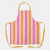 Wit Roze Oranje Verticaal Strepen Design   Schort (Voorkant)
