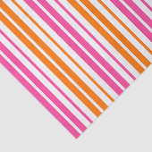 Wit Roze Oranje Verticaal Strepen Design Tissuepapier (Detail)
