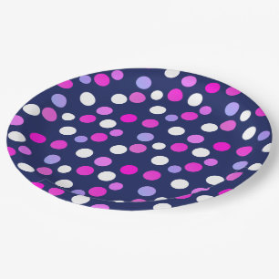 Wit Roze Paars Blauw Cirkels Ballen Papieren Bord