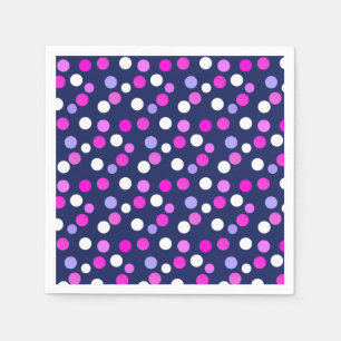 Wit Roze Paars Blauwe Cirkels Ballen Papieren Serv Servet