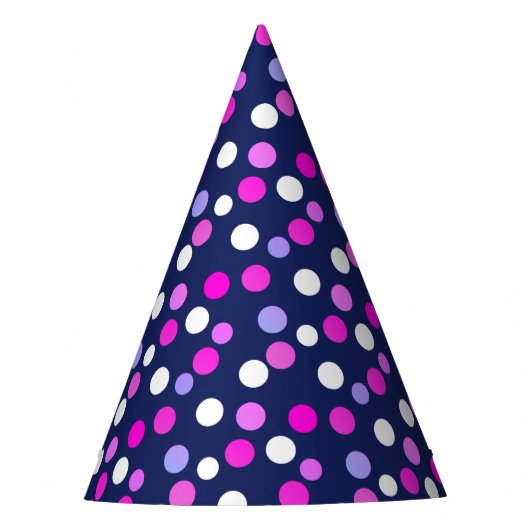 Wit Roze Paarse Blauwe Cirkelenballen Papier Pet P Feesthoedjes (Voorkant)