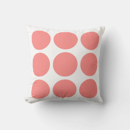 Wit & Roze Pastel Abstract Cirkel Design Kussen