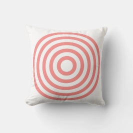 Wit & Roze Pastel Concentrische Cirkels Ontwerp Kussen