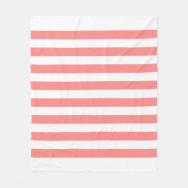 Wit & Roze Pastel Lijnpatroon Fleece Deken