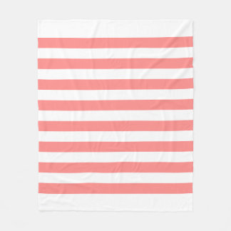 Wit & Roze Pastel Lijnpatroon Fleece Deken