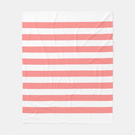 Wit & Roze Pastel Lijnpatroon Fleece Deken (Voorkant)