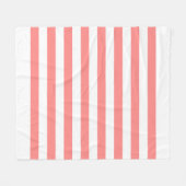 Wit & Roze Pastel Lijnpatroon Fleece Deken (Voorkant (Horizontaal))