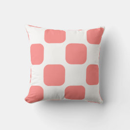 Wit & Roze Pastel Squircle Patroon Design Kussen