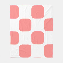 Wit & Roze Pastel Squircle Patroon Ontwerp Fleece Deken