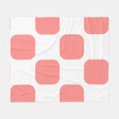 Wit & Roze Pastel Squircle Patroon Ontwerp Fleece Deken (Voorkant (Horizontaal))