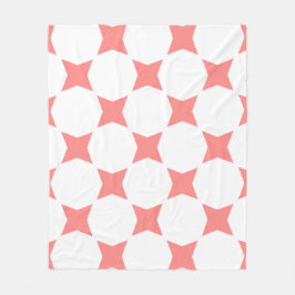 Wit & Roze Pastel Ster Patroon Design Fleece Deken
