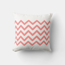 Wit & Roze Pastel Zigzag Patroon Design Kussen