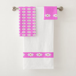 wit roze patroon bad handdoek