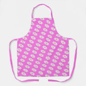 wit roze patroon schort (Voorkant)