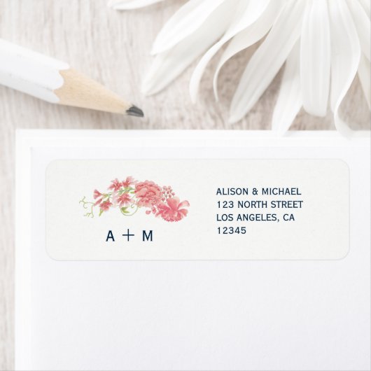 Wit roze pioenen bruiloft elegante chic etiket (Insitu)