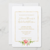 Wit Roze Rood Bloemmotief Kaart (Voorkant)