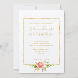 Wit Roze Rood Bloemmotief Kaart