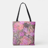 Wit, roze, rood, pinda's, bloemen tote bag (Achterkant)