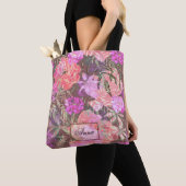 Wit, roze, rood, pinda's, bloemen tote bag (Dichtbij)