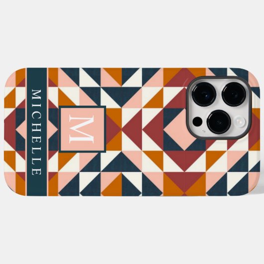 wit roze rood Sinaasappel geometrisch Case-Mate iPhone Case (Achterkant (horizontaal))