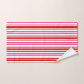 Wit Roze Rood Verticaal Strepen Design Bad Handdoek (Handdoek)
