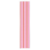 Wit Roze Rood Verticaal Strepen Design   Korte Tafelloper (Voorkant)