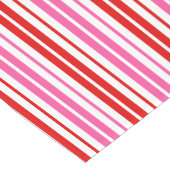 Wit Roze Rood Verticaal Strepen Design   Korte Tafelloper (Hoek)