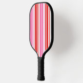 Wit Roze Rood Verticaal Strepen Design Pickleball Paddle (Links)