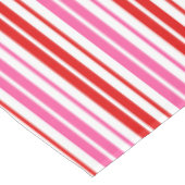 Wit Roze Rood Verticaal Strepen Design   Tafelkleed (Gekanteld)